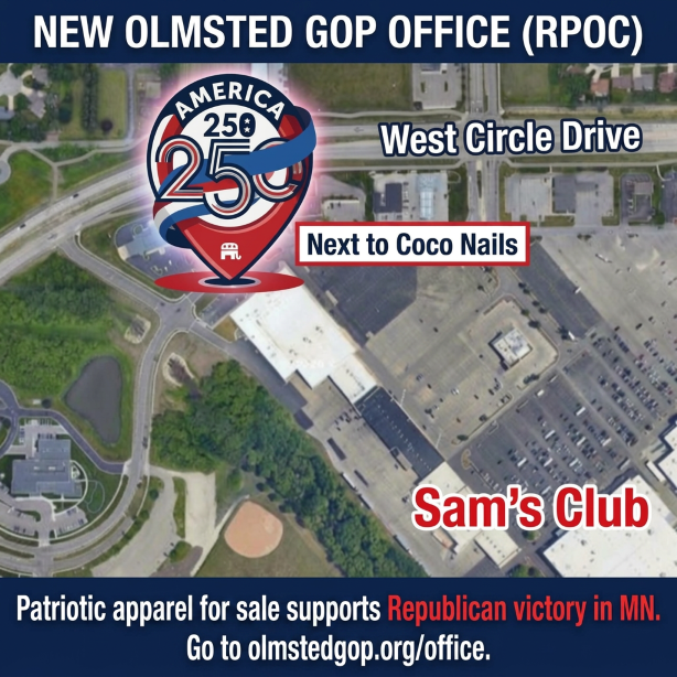 Map to the new Olmsted GOP office - 3518 55th St NW, Rochester MN 55901, near Sam's Club off West Circle Drive